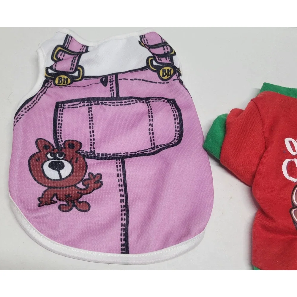 Born To‎ Be Loved Small Dog Shirt Bundle Pink Bear Mesh Red Cookie Tester 2pc S
